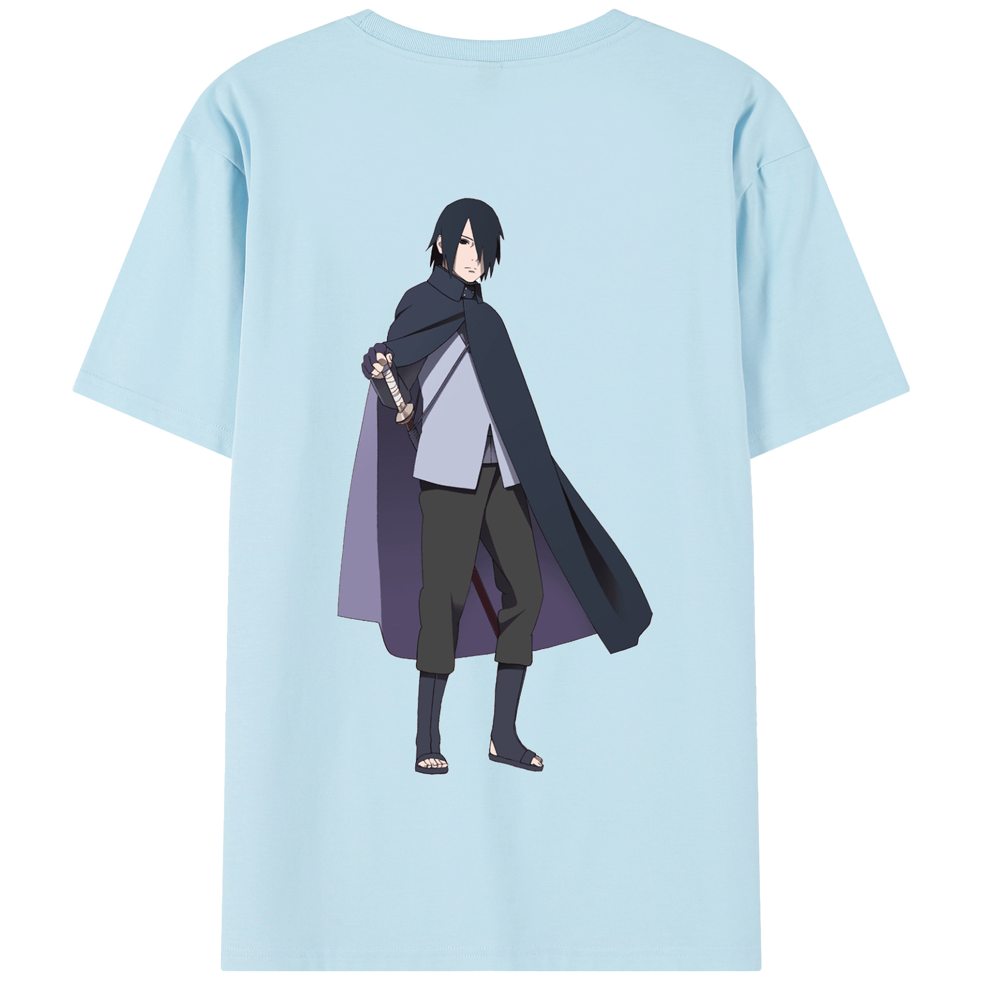 （画像用） NARUTO -ナルト- うちは サスケ Uchiha Sasuke 綿100％半袖Tシャツ（背面プリント）